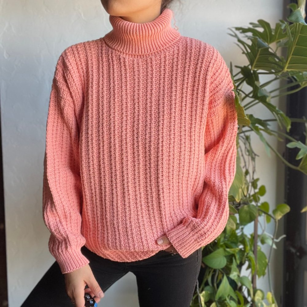 Vintage | Cherokee Pink Turtleneck Sweater - Picture 2 of 7